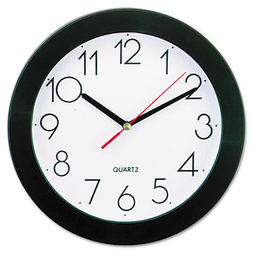 Universal® Bold Round Wall Clock, 9.75" Overall Diameter, Black Case, 1 Aa (sold Separately) freeshipping - TVN Wholesale